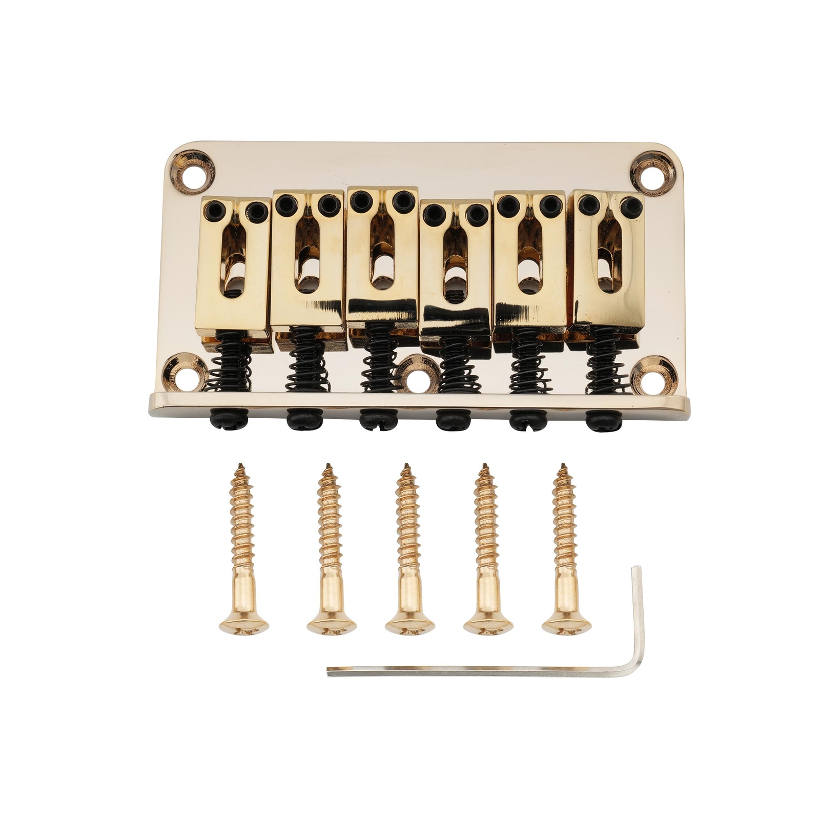 Musiclily Pro Gold 52.5mm Modern Hardtail Fixed Bridge For Strat Tele Guitar