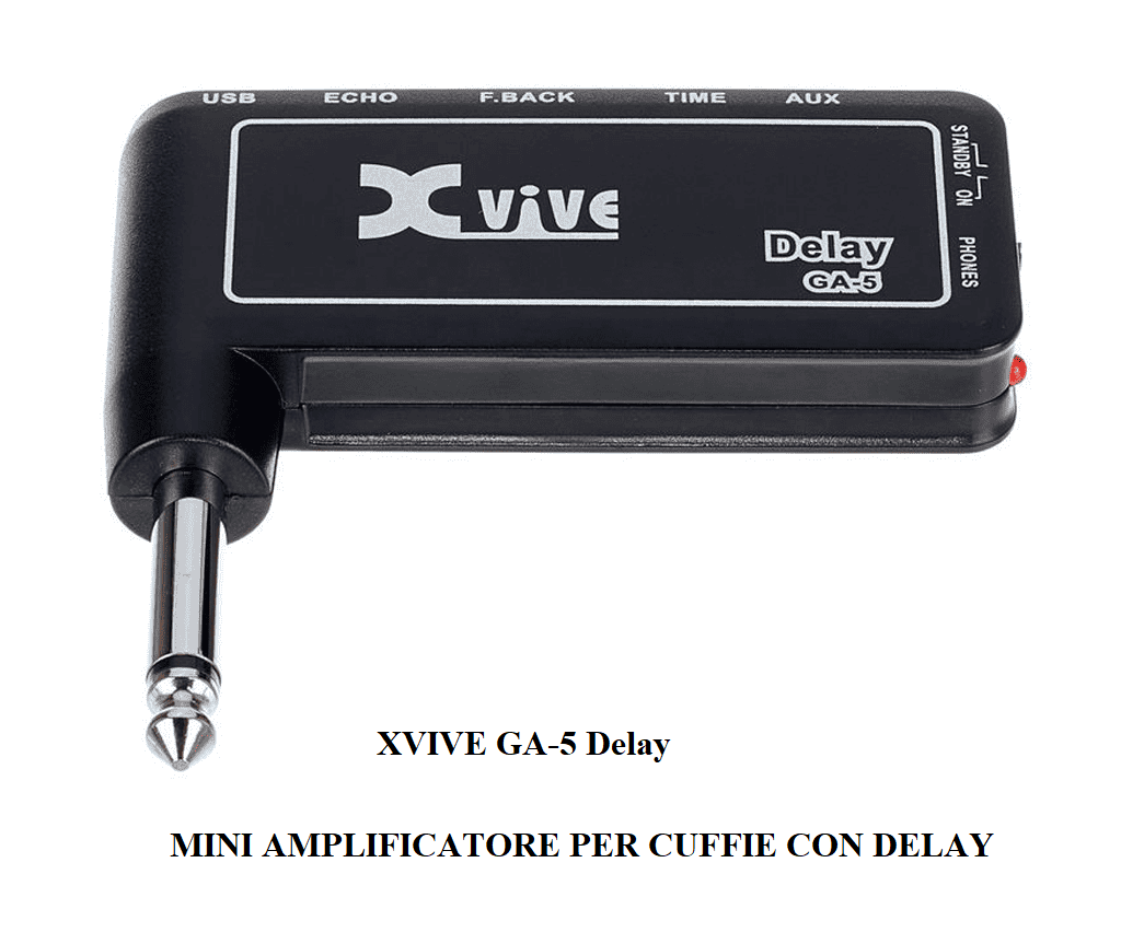Xvive GA-5 Delay MINI AMPLIFICATORE PER CUFFIE DELAY - aux Ricaricabile USB GA 5