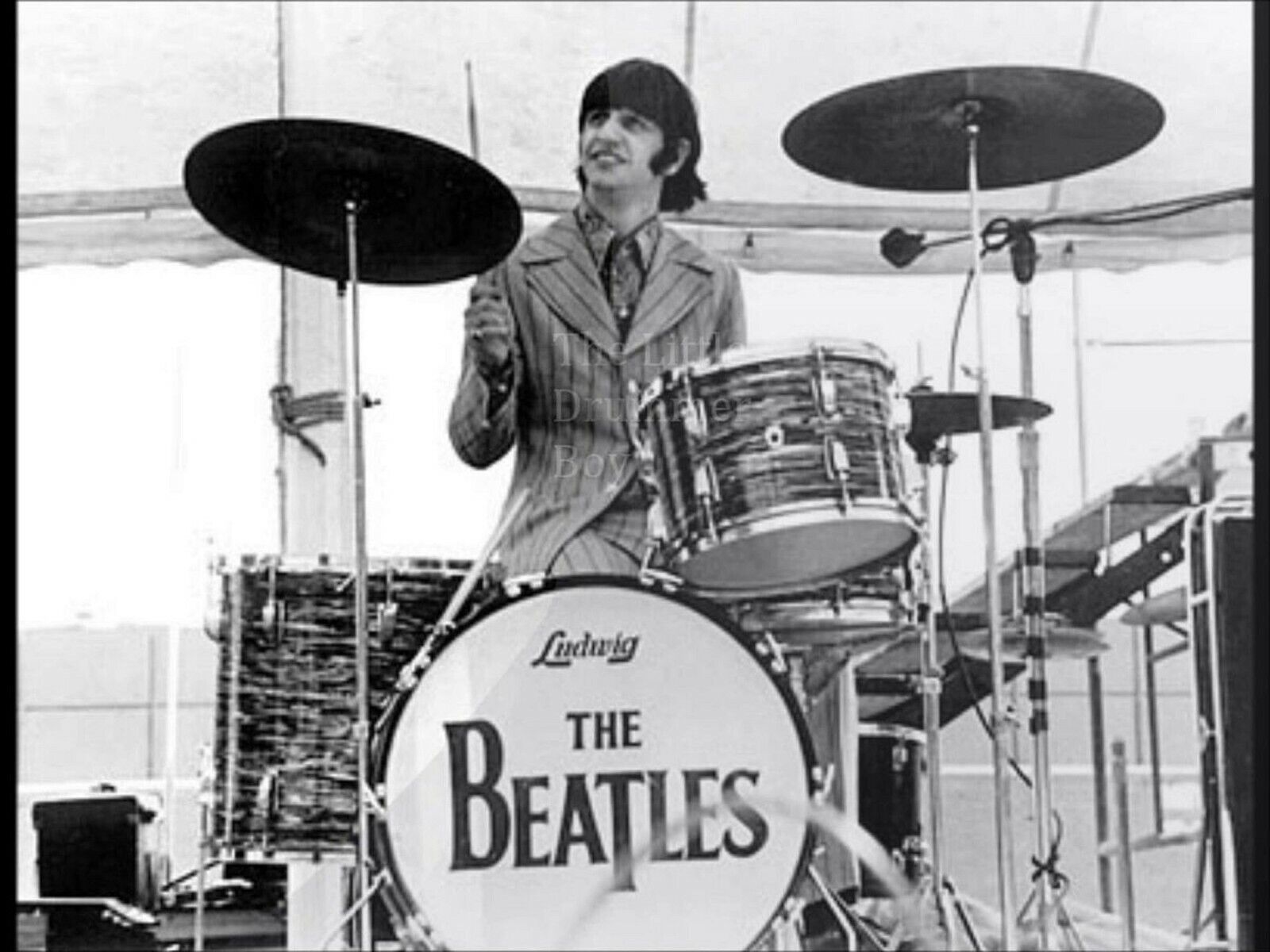 MINI DRUM SET - 1:5 MODEL SCALE REPLICAS DRUM LUDWIG OYSTER BLACK PEARL-BEATLES