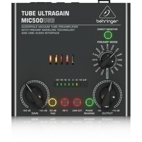Behringer MIC500USB Tube Ultragain - Preamplificatore microfonico da studio