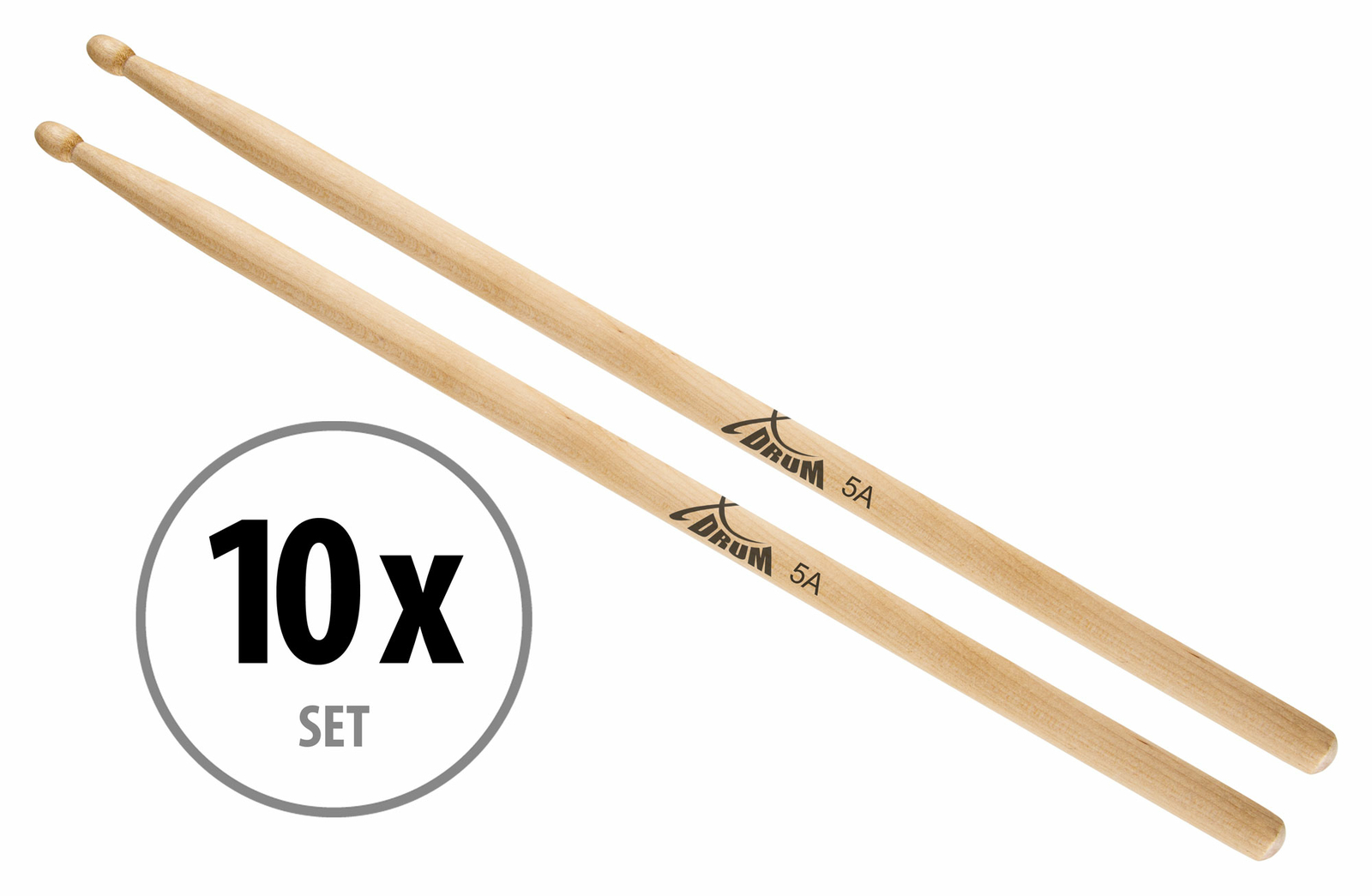 10x Set da Bacchette Batteria Percussioni 5A Drum Percussion Sticks Legno Acero