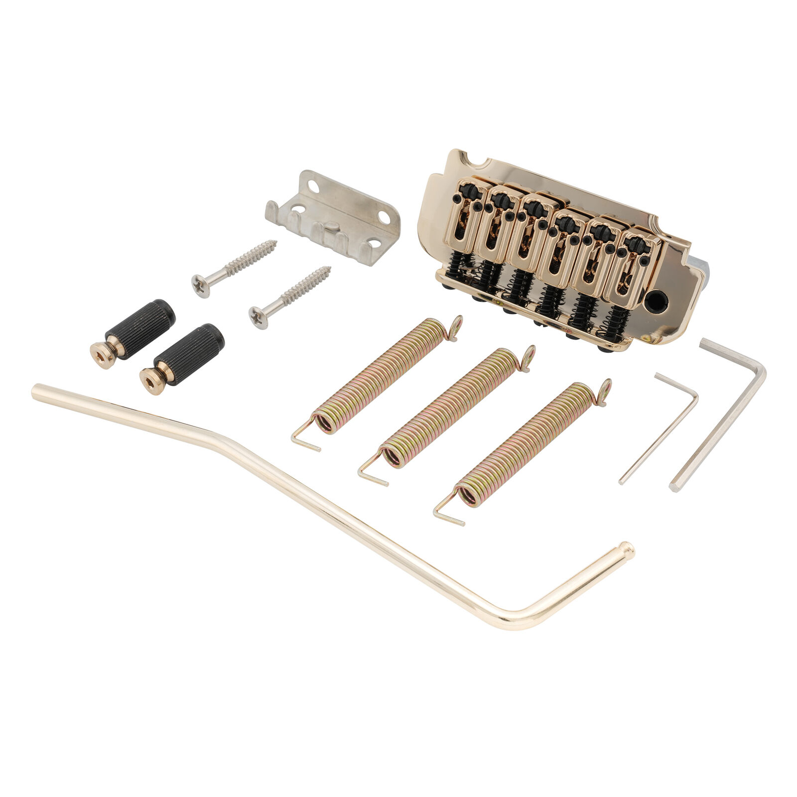 Musiclily Pro Gold 54mm Roller Saddles 2-Point Tremolo Bridge For Strat Guitar