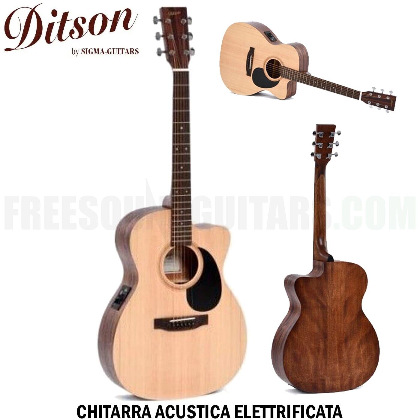 DITSON Sigma Martin Serie 000C-10E chitarra acustica elettrificata amplficata