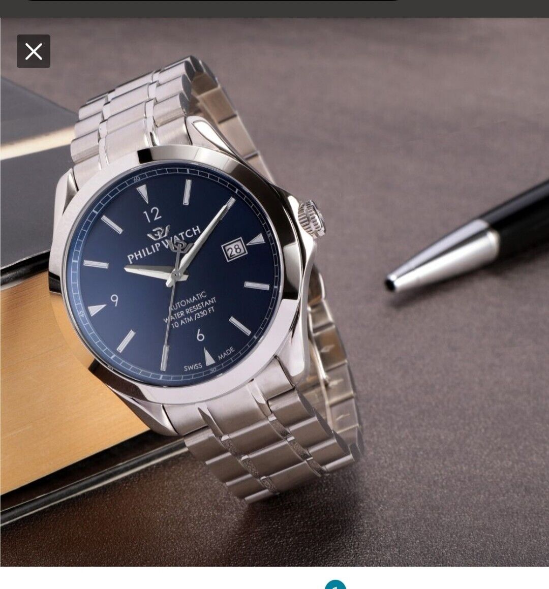Orologio Philip Watch Blaze Automatico r8223165004 uomo acciaio 41 mm Blu Nuovo