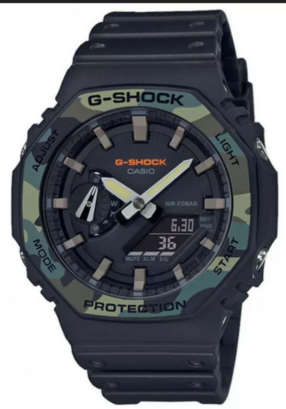 Casio G-shock GA 2100 da uomo digitale analogico camouflage verde crono allarme