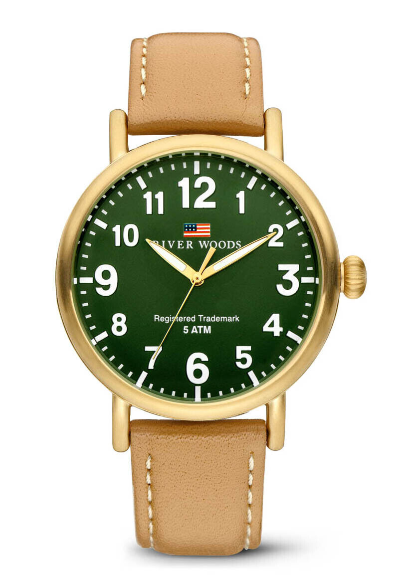 NUOVA Orologio River Woods Uomini Marrone Sacramento RW420022