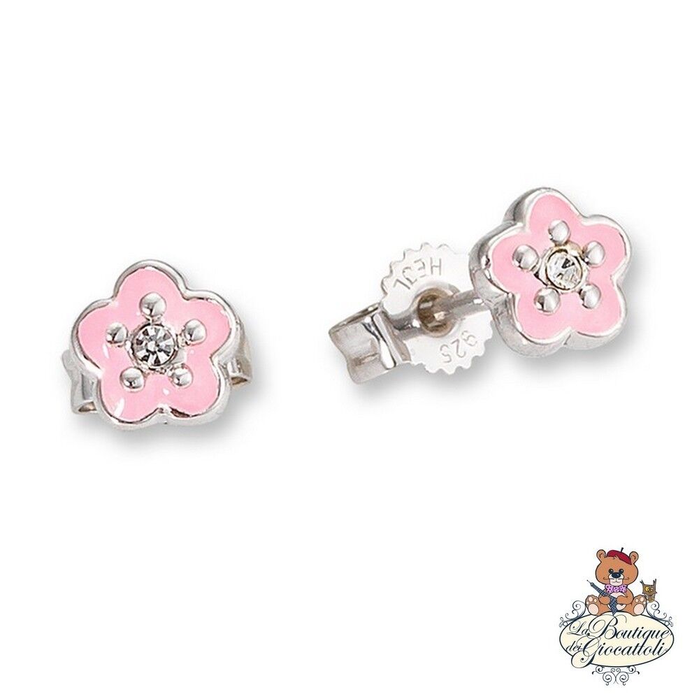 Orecchini in argento fiore rosa