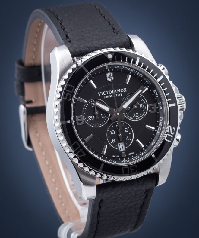 Victorinox Swiss Army Maverick 43MM Nero Dial Chronograph 241864 UOMO Orologio