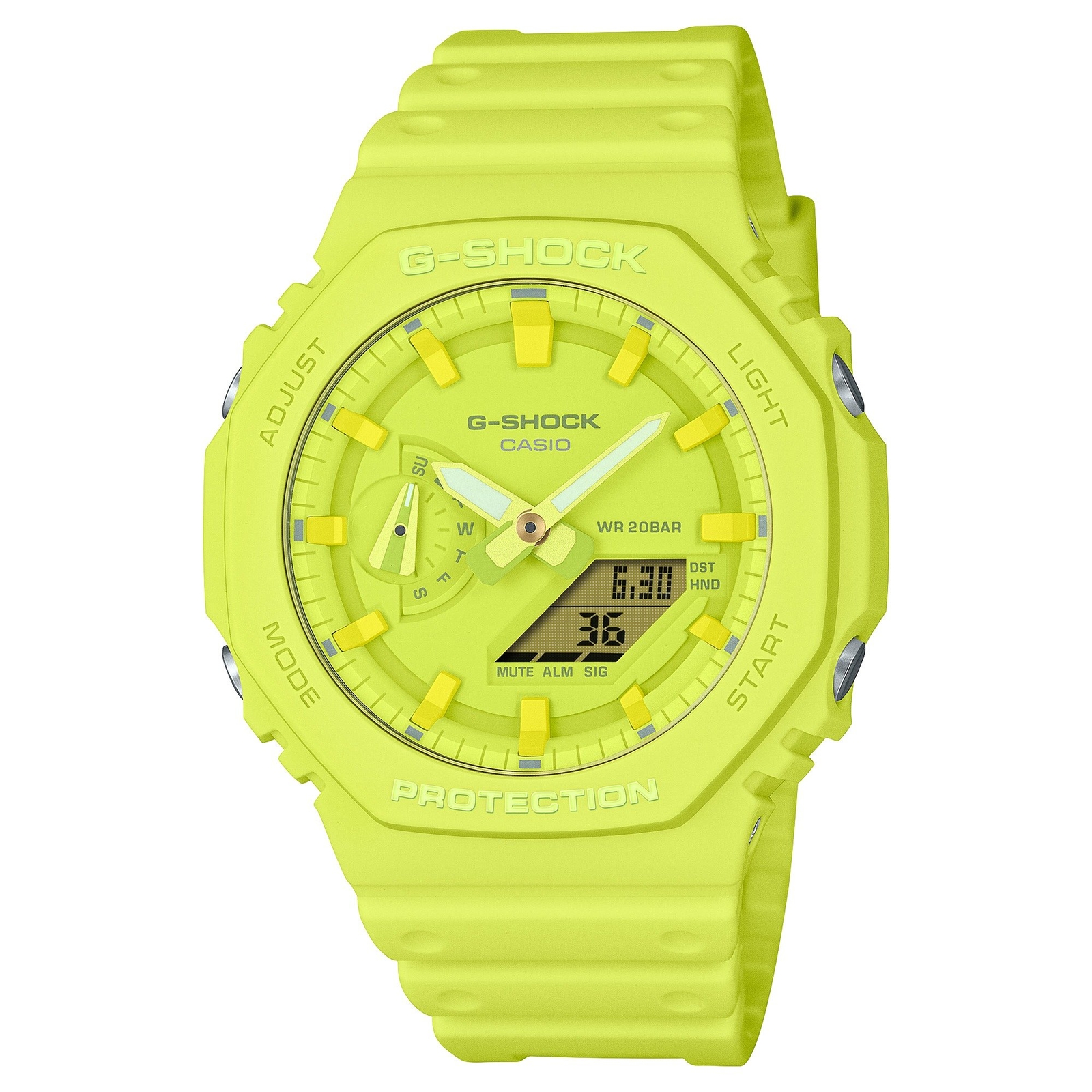 Orologio CASIO G-SHOCK GA-2100-7A7ER Silicone Giallo Lime Sub 200mt