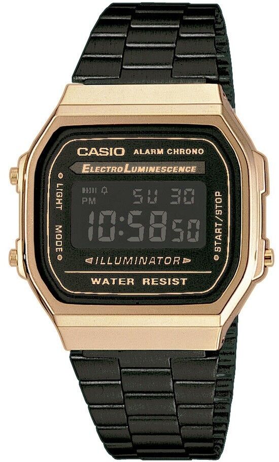 Casio A-168WEGB-1B Orologio Vintage Batt.7anni Illuminator Crono, Sveglia