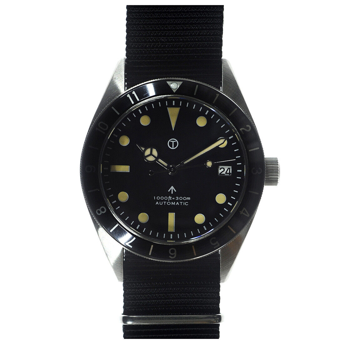 MWC Classic 1960s Pattern Sterile Automatico Acciaio Nero Orologio Uomo