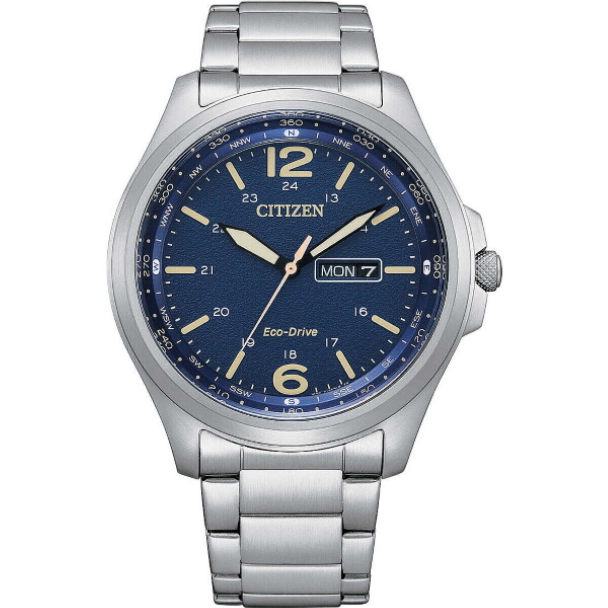 Orologio Citizen Uomo AW0110-82L Military Quadrante Blu Cinturino Acciaio