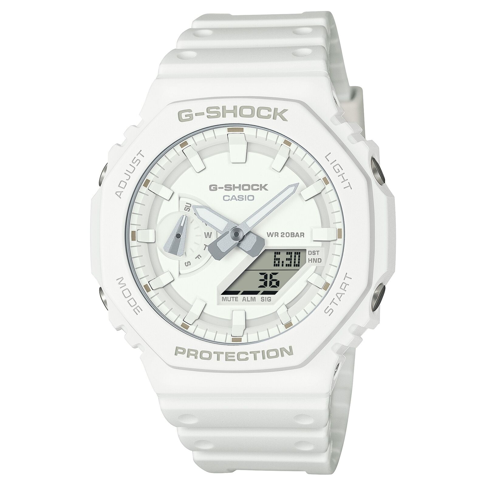 Orologio CASIO G-SHOCK GA-2100-7A7ER Silicone Bianco Silver Sub 200mt