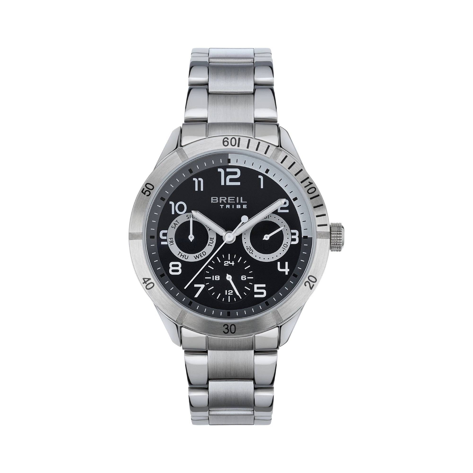 Orologio Breil Tribe Mate EW0617 Acciaio Nera Multifunzione Watch 37mm Ragazzo