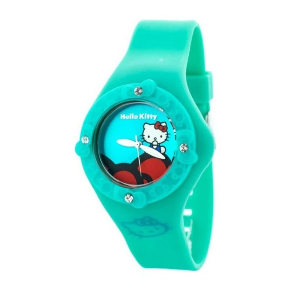 HK7158LS-13 Watch HELLO KITTY Natural Rubber Green Green Women