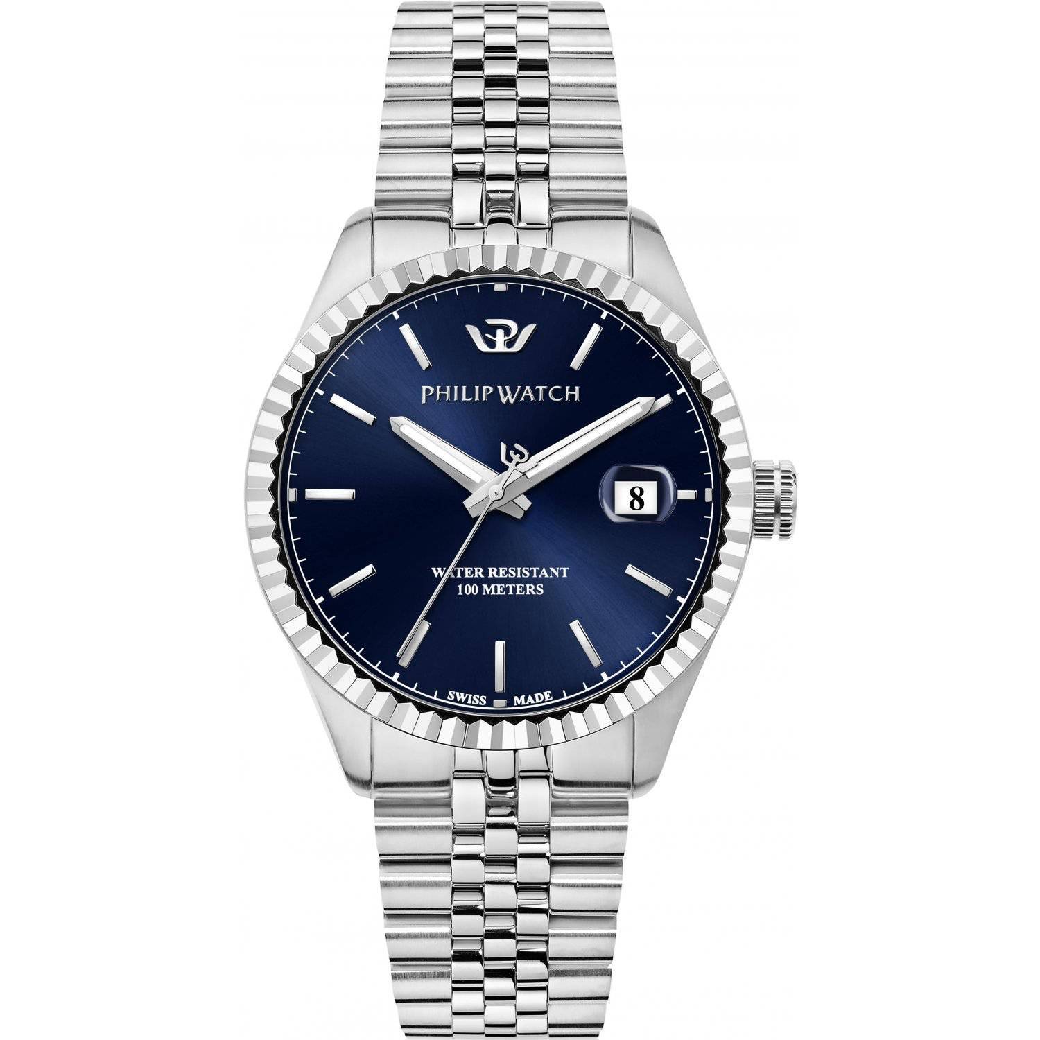 Orologio Philip Watch Caribe R8253597077 uomo Blu 41 mm Jubilee
