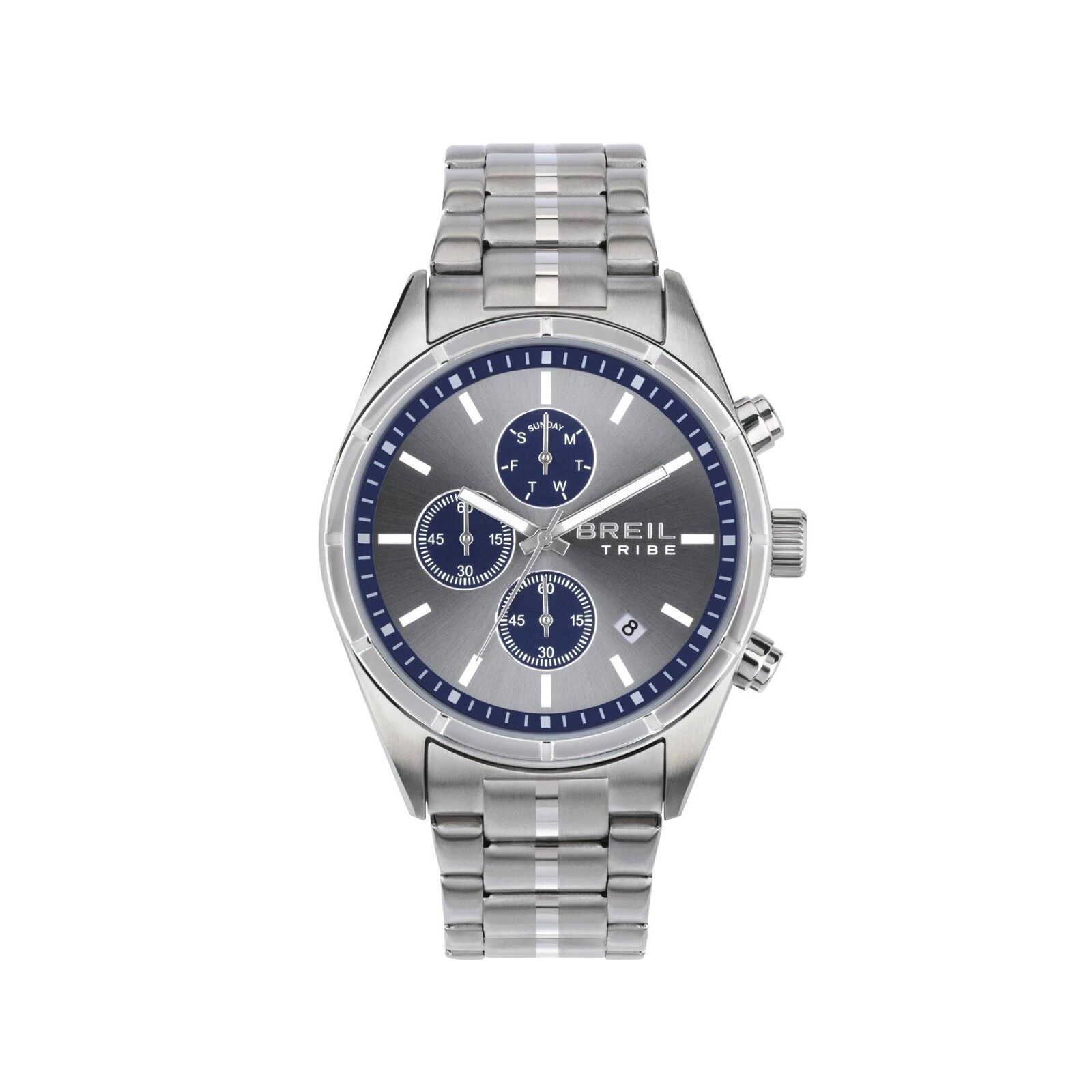 Orologio Breil Tribe Captain EW0693 Watch Acciaio Cronografo Grigio Blu 42mm