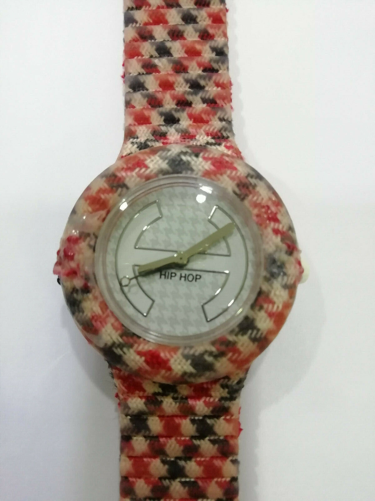Orologio HIP HOP TARTAN HWU0373 Silicone Tessuto 32mm Rosso - cinturino tagliato