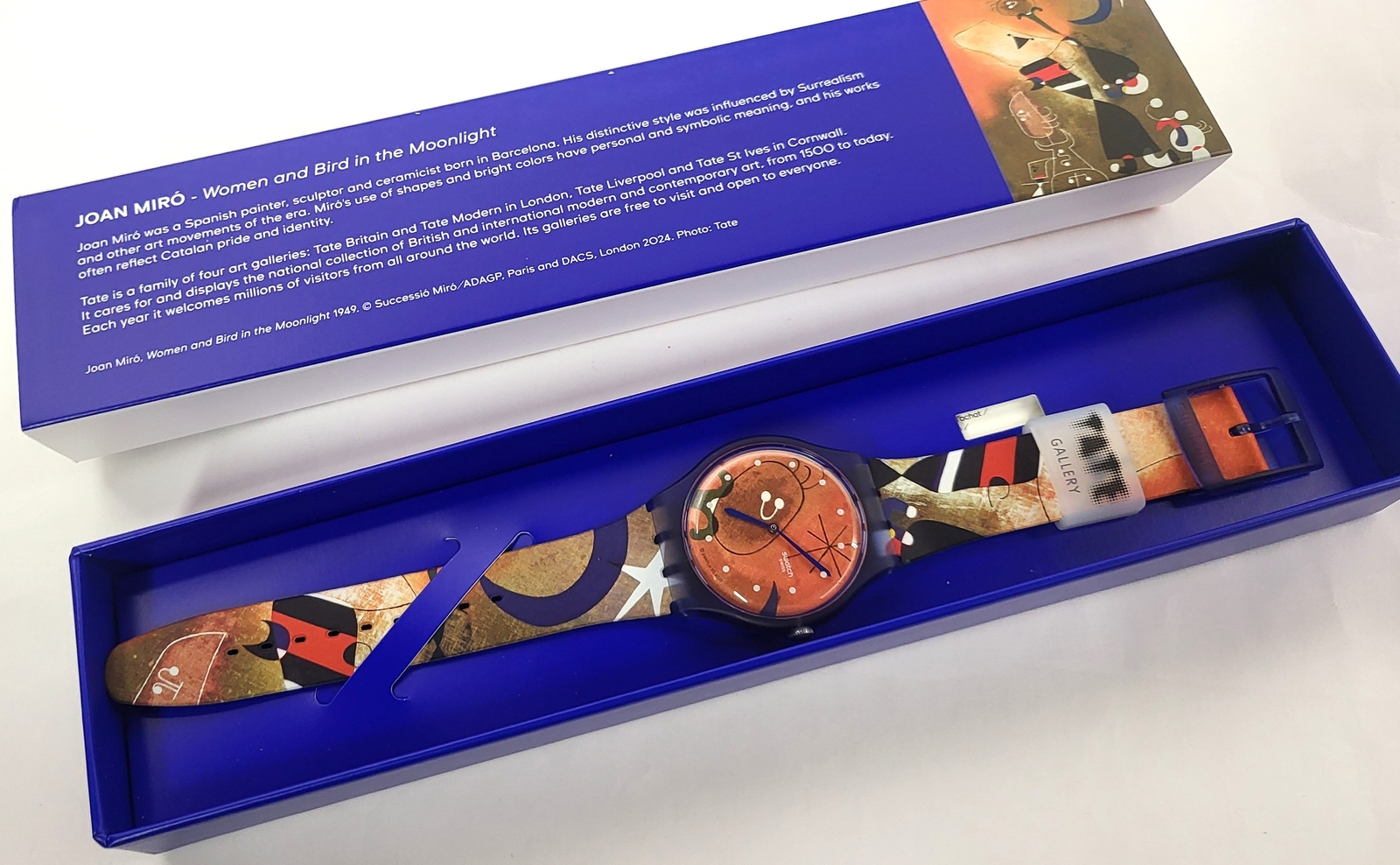 Swatch Special 2024 - SO29Z136 - Miro's Woman & Bird in the moonlight x Tate Gal