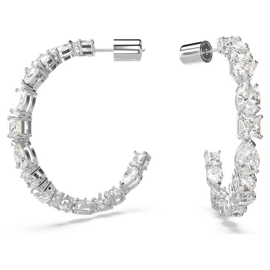 Orecchini Swarovski Mesmera 5672834 Earrings Cristalli a Cerchio Rodio Boccole