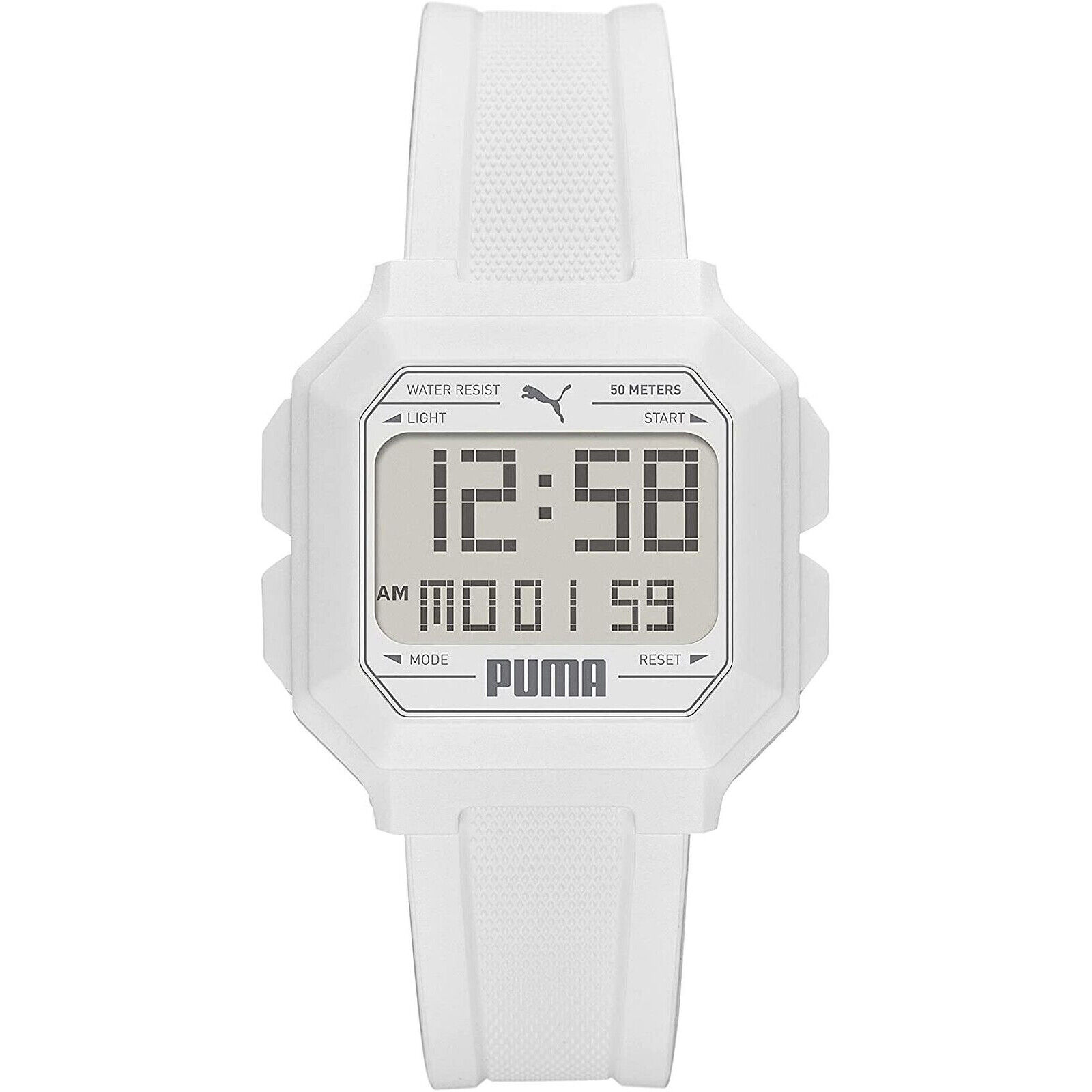Orologio PUMA REMIX P5054 Silicone Bianco Digitale Chrono Dual Time