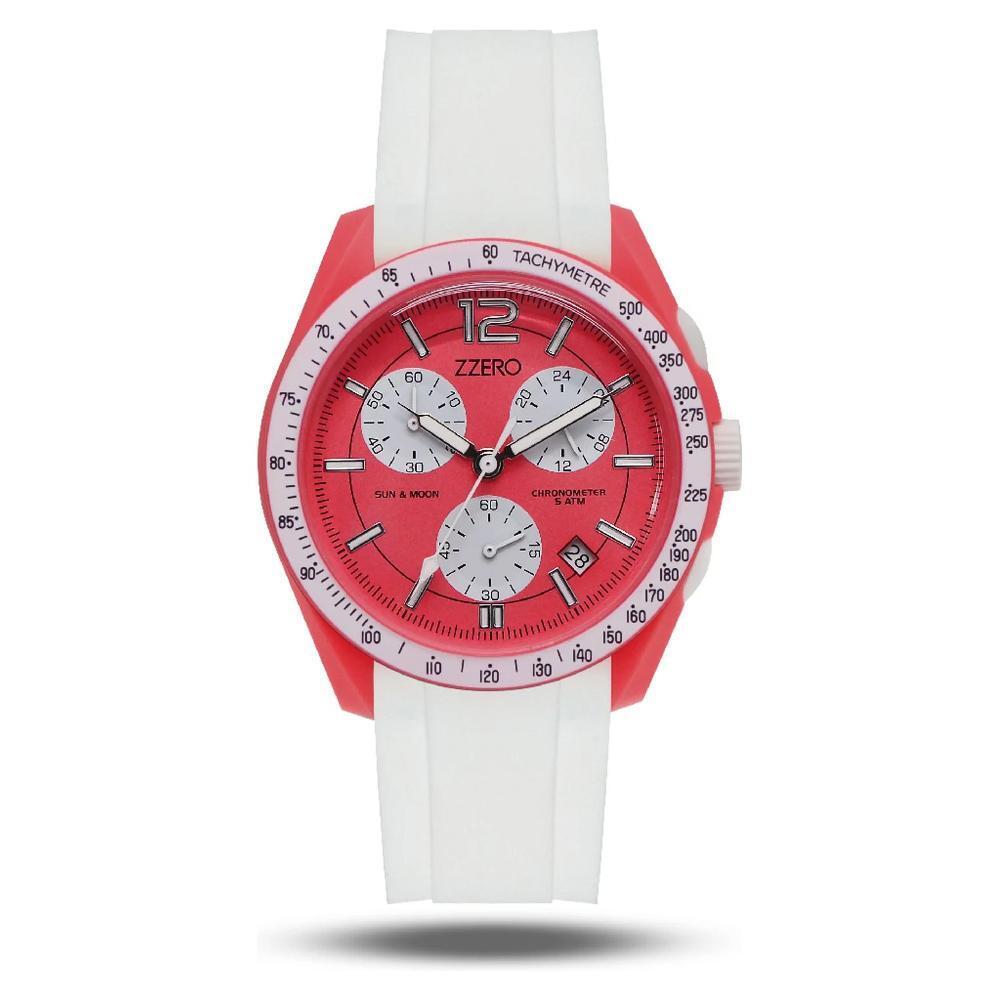 SMARTY Orologio Analogico Arancione con cinturino Bianco Silicone Zz9001H