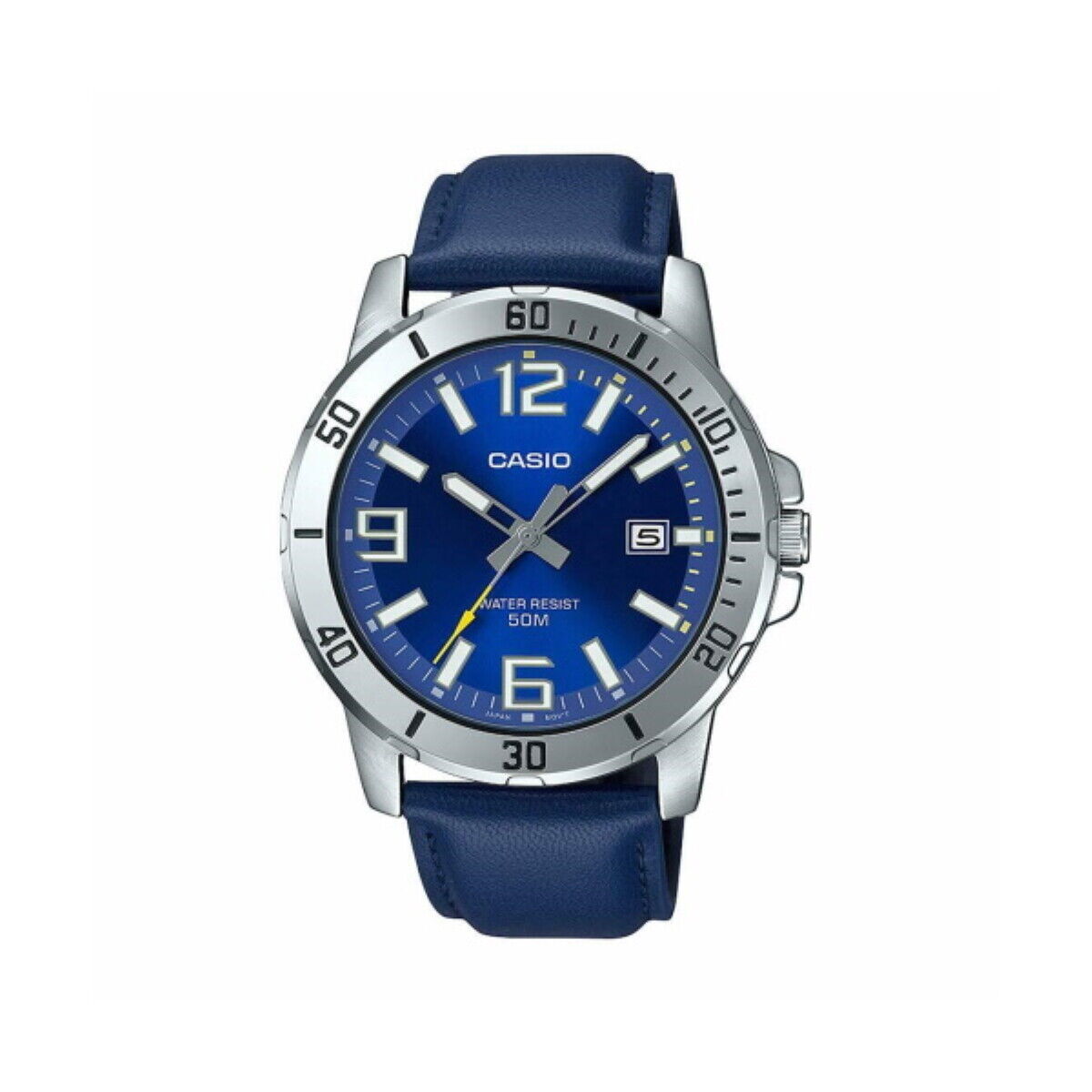 Orologio Casio Uomo MTP-VD01L-2BVUDF Analogico Cinturino Pelle Blu