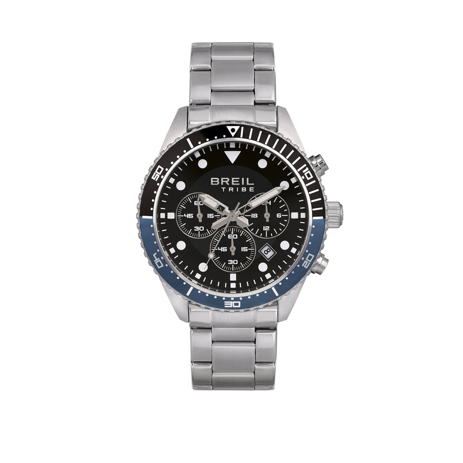 Orologio Breil Tribe Sail EW0485 Acciaio Cronografo Nero Blu Uomo Watch 42 mm