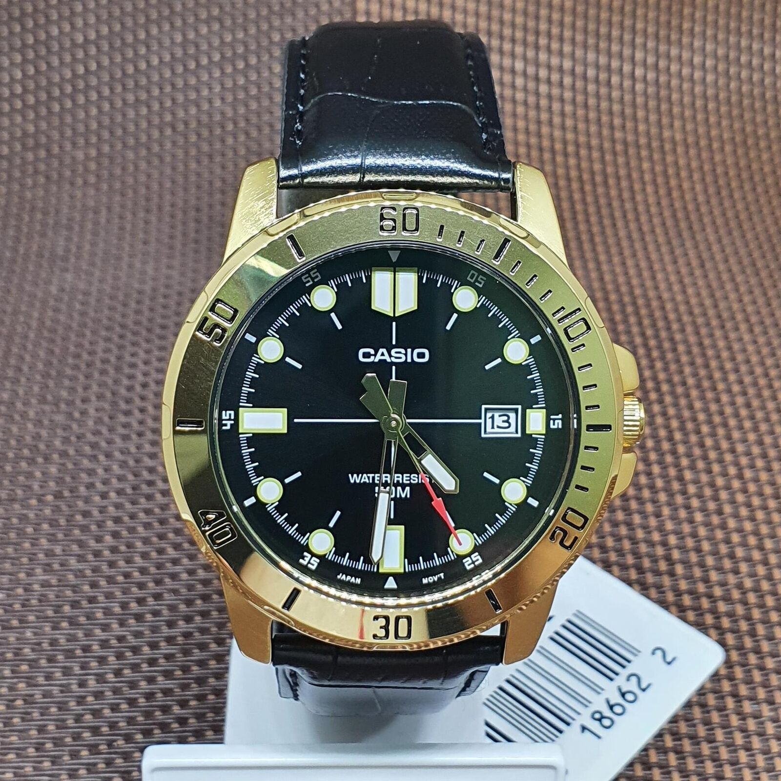 Orologio da uomo Casio MTP-VD01GL-1E analogico al quarzo quadrante nero in...