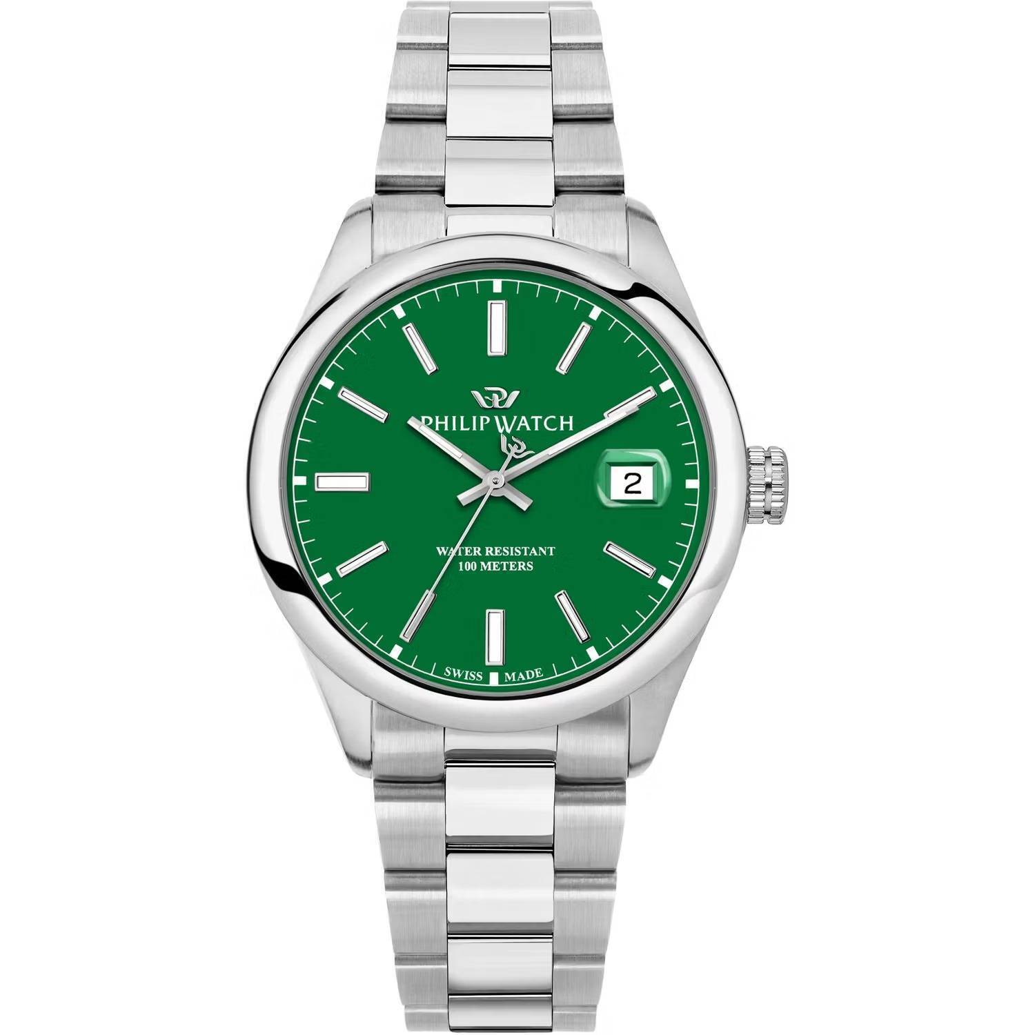 Orologio Philip Watch Caribe r8253597643 uomo Verde 39m Acciaio