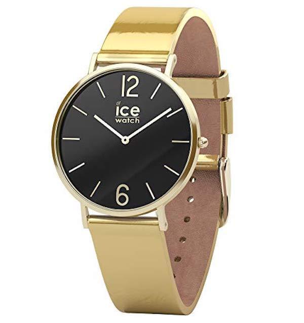 ICE WATCH 15090 OROLOGIO DONNA PELLE DORATO NERO LISTINO 99€ SOTTOCOSTO