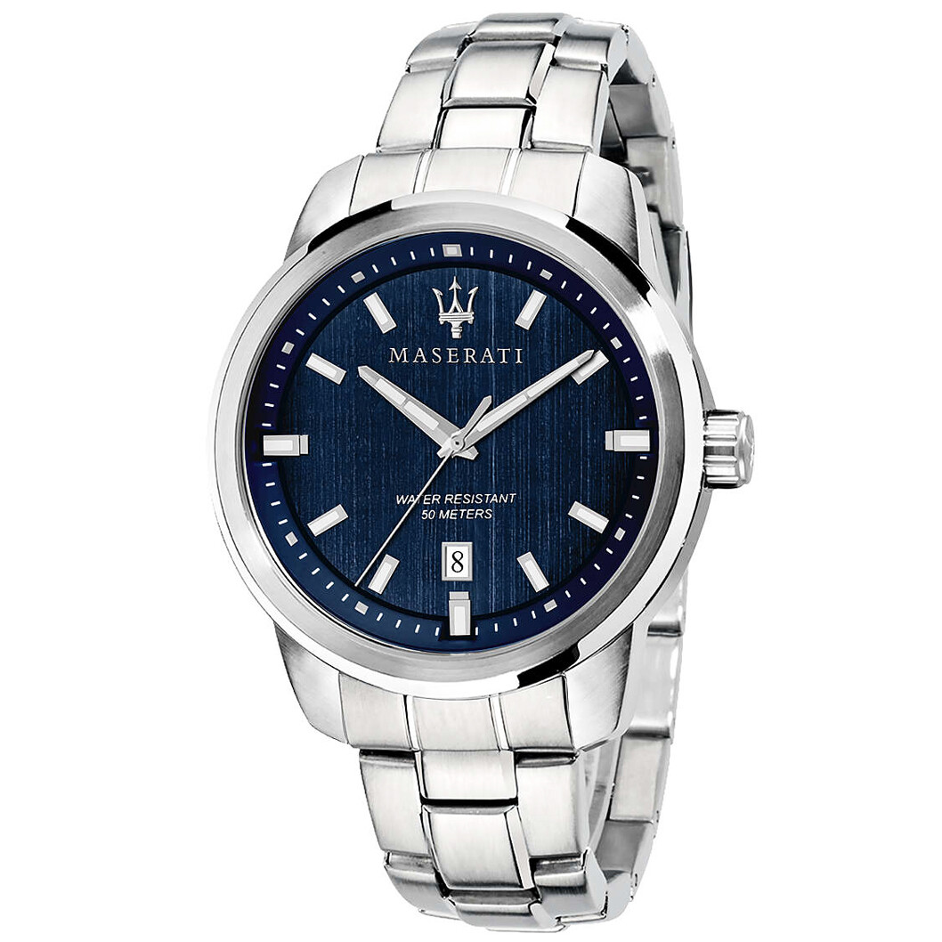 Orologio Uomo Maserati Successo Solo Tempo Acciaio Quadrante Blu R8853121004 ...
