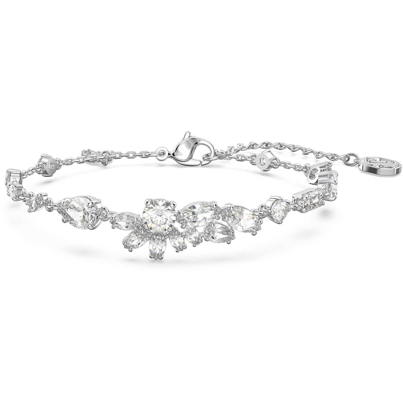 Bracciale Swarovski Gema 5644687 Bracelet Donna Cristalli Rodio Fiore Tennis