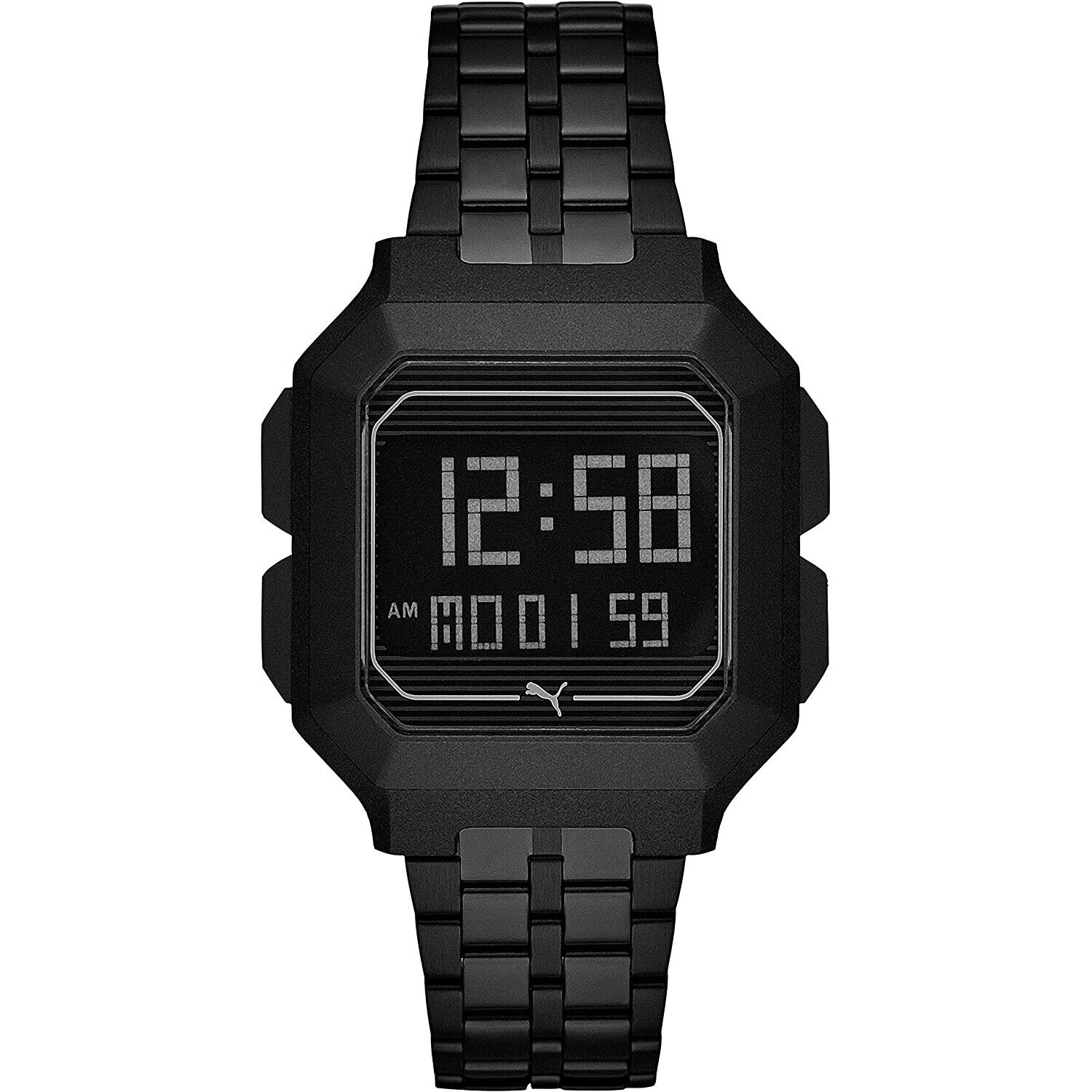 Orologio PUMA REMIX P5017 Bracciale Acciaio Nero Digitale Chrono Dual Time