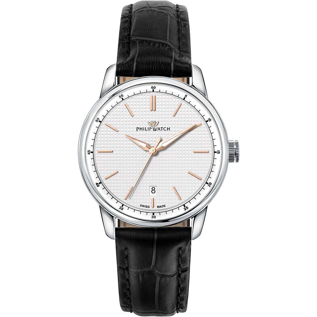 Orologio Philip Watch Anniversary r8251150009 uomo Pelle Nera Numeri 40 mm Swiss