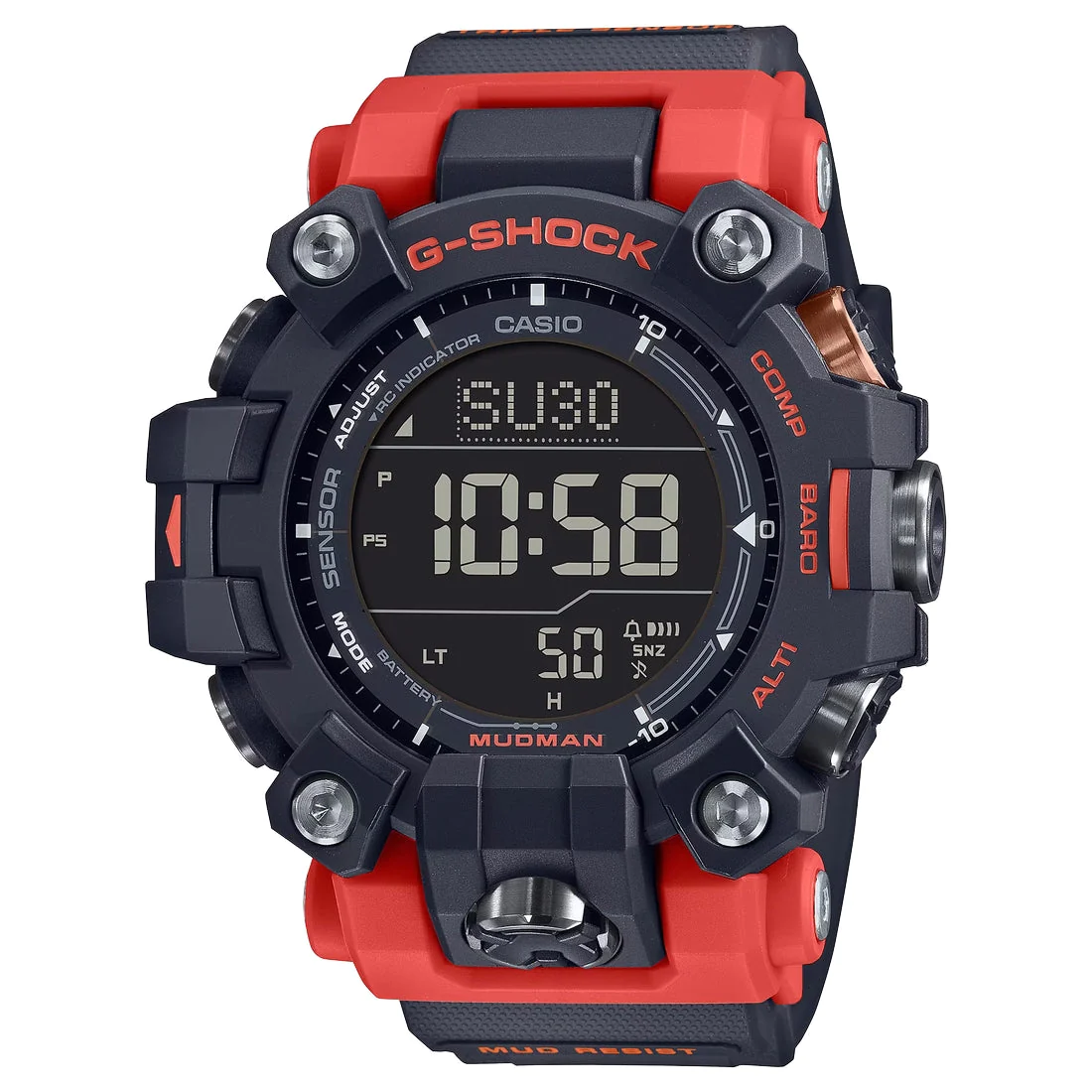 Orologio G-Shock GW-9500-1A4ER Mudman rosso e nero