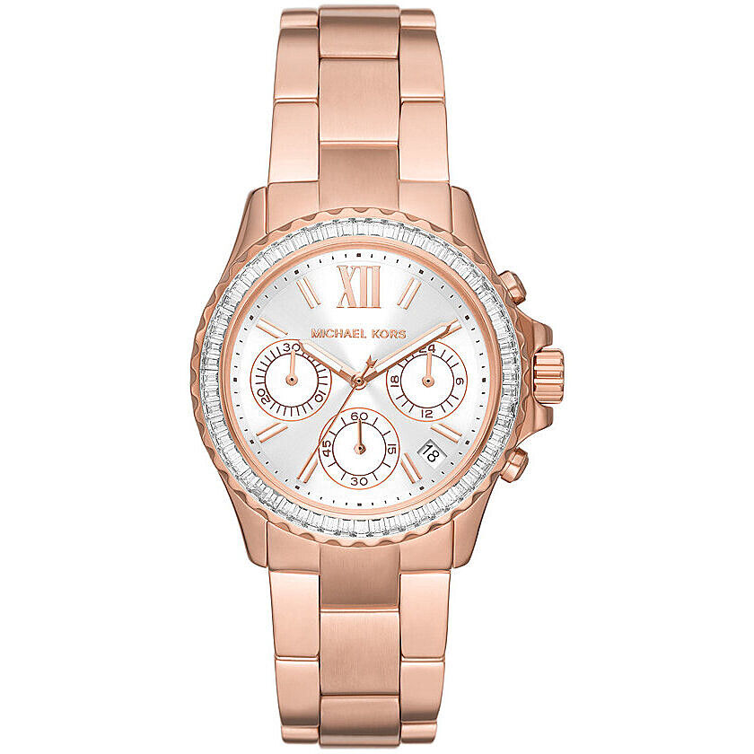 Orologio Donna MICHAEL KORS EVEREST MK7213 Chrono Acciaio Rosè Swarovski