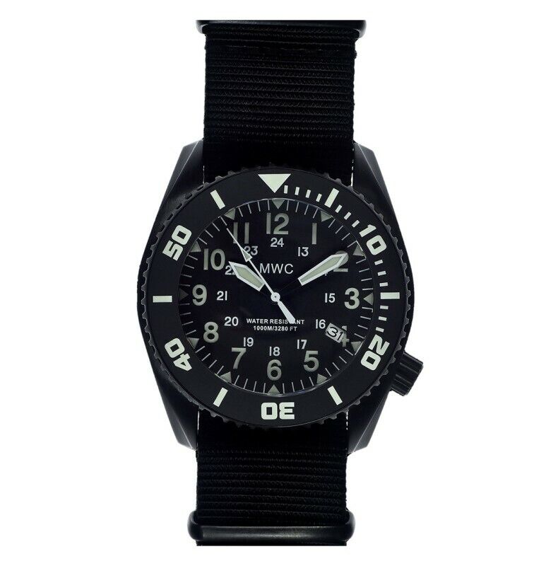MWC 1000mt Automatico Acciaio PVD Nero Zaffiro Ceramica Tessuto Orologio Uomo