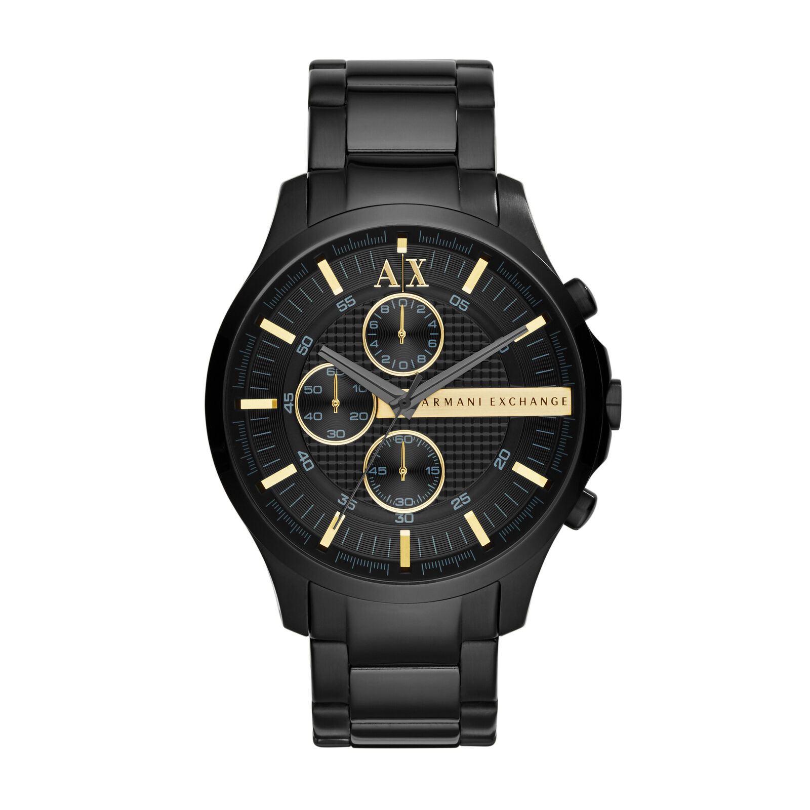 Orologio Uomo ARMANI EXCHANGE HAMPTON AX2164 Chrono Bracciale Acciaio Nero NEW