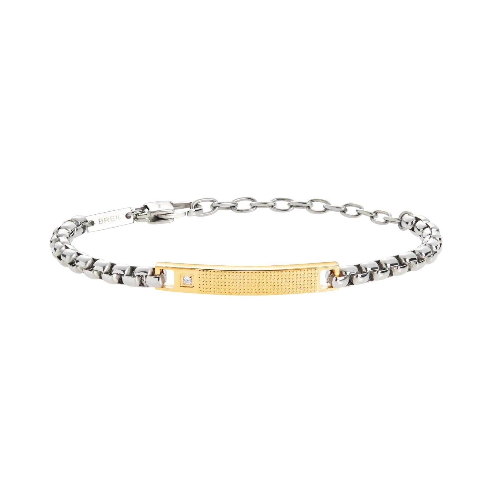 Bracciale Uomo BREIL TAG AND CROSS TJ3225 Acciaio Inossidabile Gold Dorato