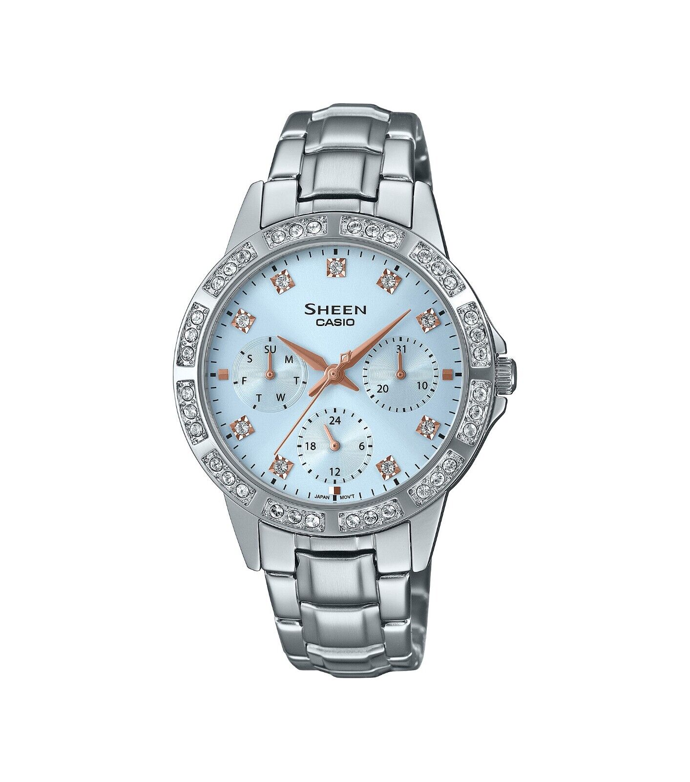 Orologio Donna Casio SHEEN SHE-3517D-2AUEF Multifunzione Con Strass Sulla Ghiera