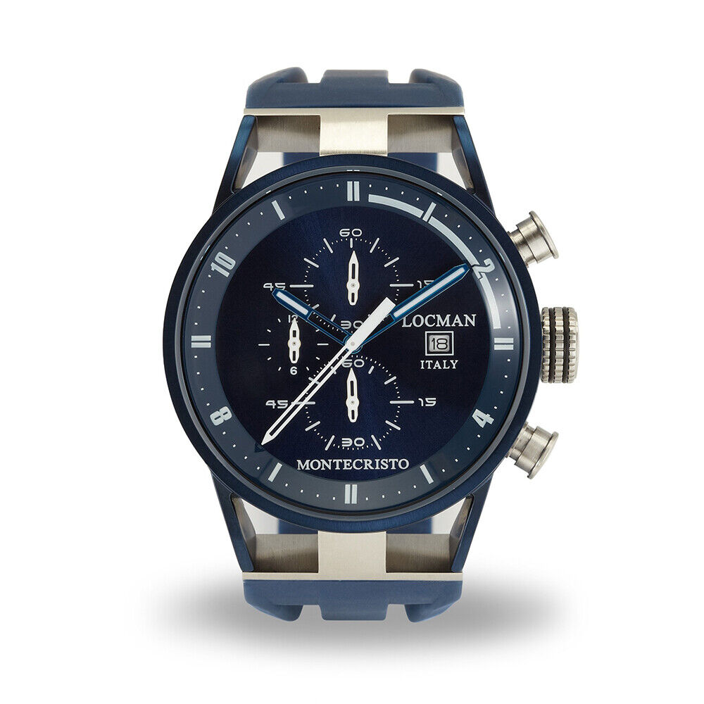 Cronografo Uomo Montecristo Acciaio e Titanio Blu Locman - 0510BLBLFWH0SIB