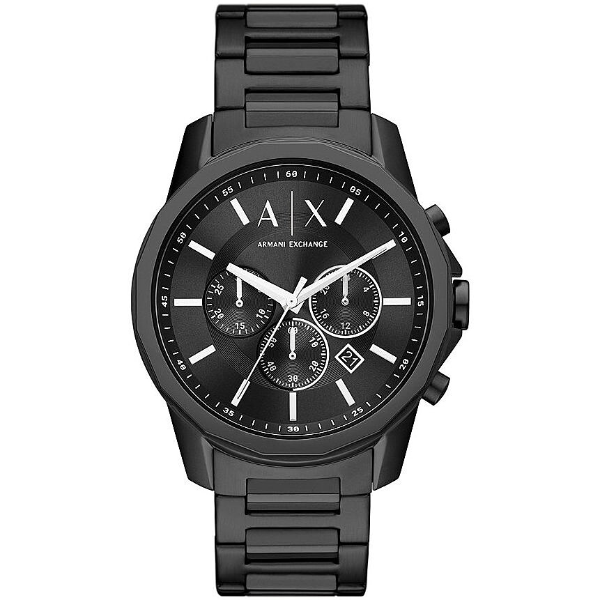 Orologio Uomo ARMANI EXCHANGE BANKS AX1722 Chrono Bracciale Acciaio Nero