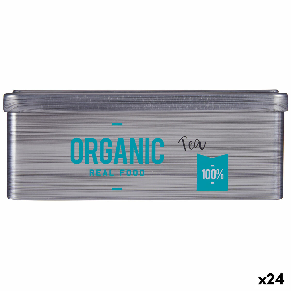 Scatola per Infusioni Organic Tea Grigio Latta [11 x 7,1 x 18 cm] [24 Unità]