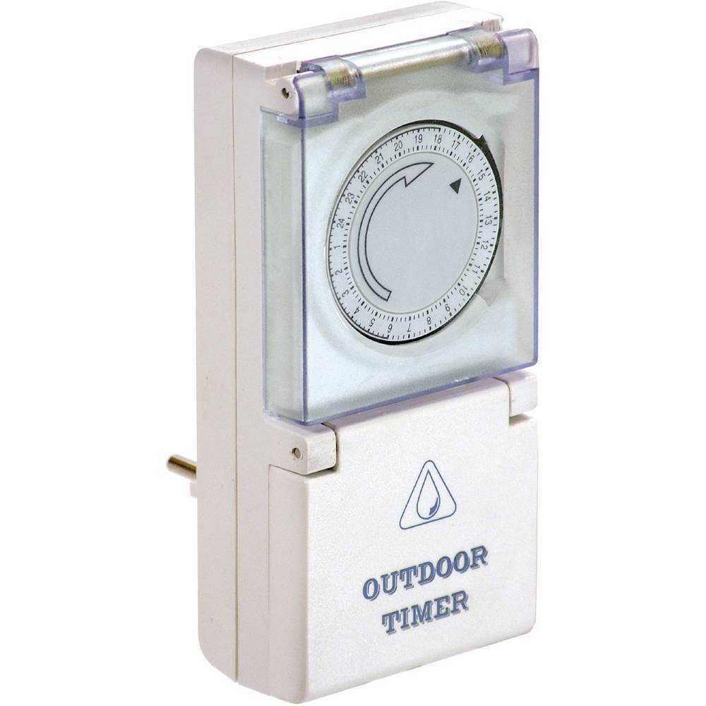 AS Schwabe 24031 Timer a spina analogico analogico Giornaliero 3500 W IP44