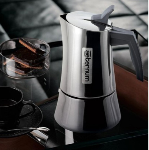 Caffettiera Aeternum Divina 2 Tz Induzione Acciaio 18/10 Macchinetta Caffè Moka