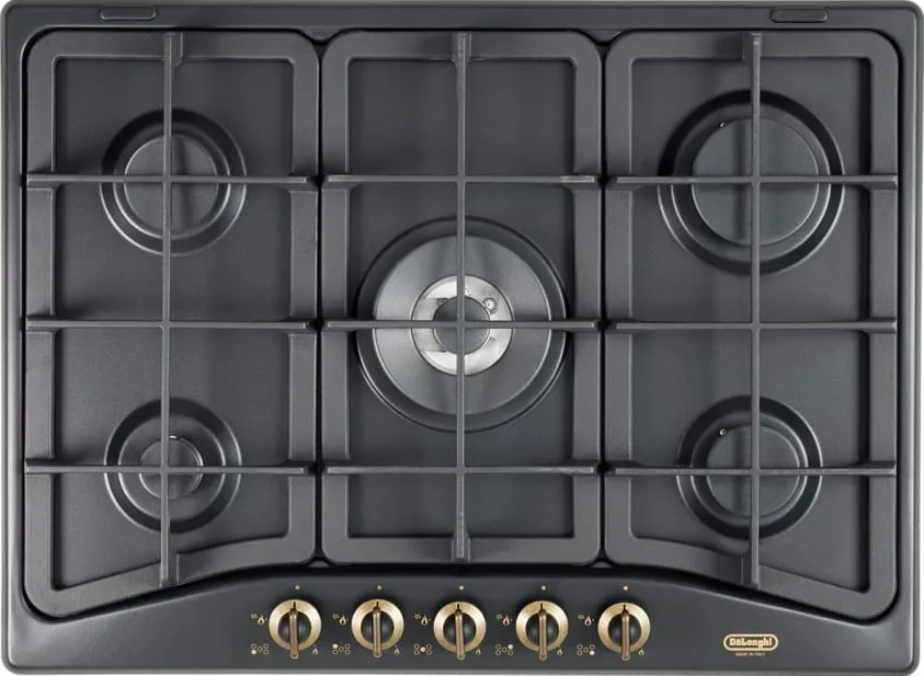 DE LONGHI ANF57PRO PIANO COTTURA 5 FUOCHI 1 TRIPLA CORONA  ANTRACITE