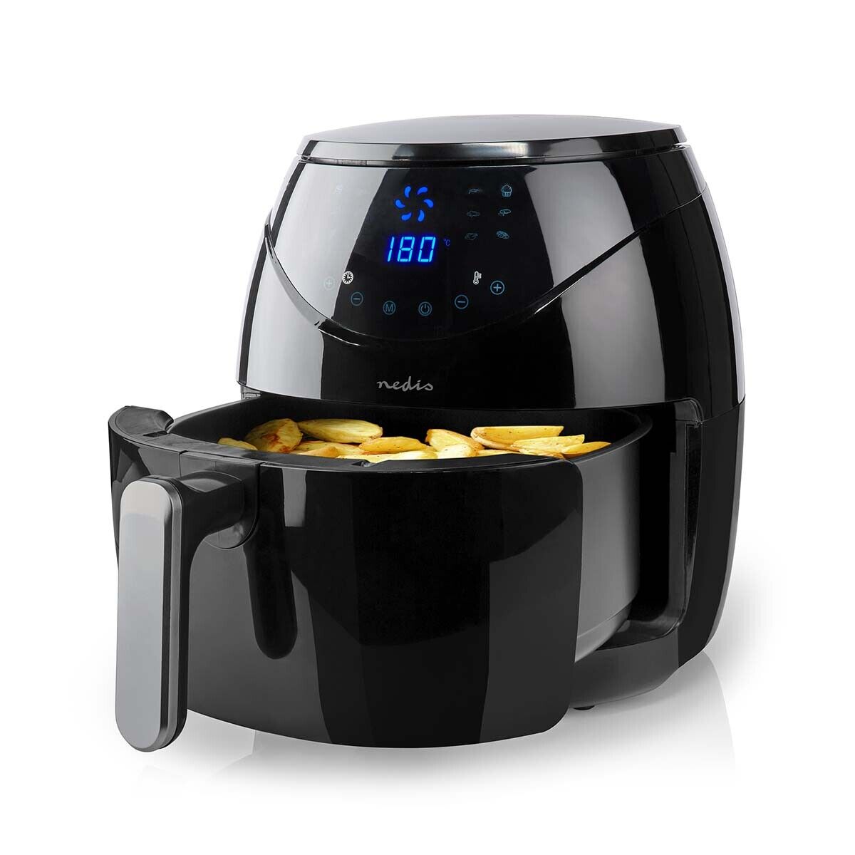 FRIGGITRICE ARIA CALDA XL 4,6 LITRI TIMER 60 MINUTI DIGITALE NERO NEDIS