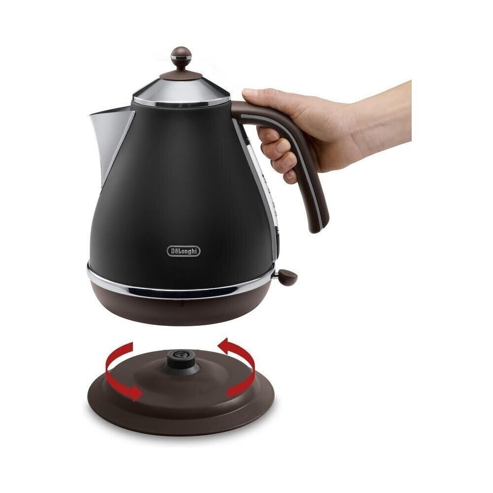 DeLonghi Icona Vintage Bollitore Elettrico 1,7 Litri KBOV2001.BK Nero 2000W