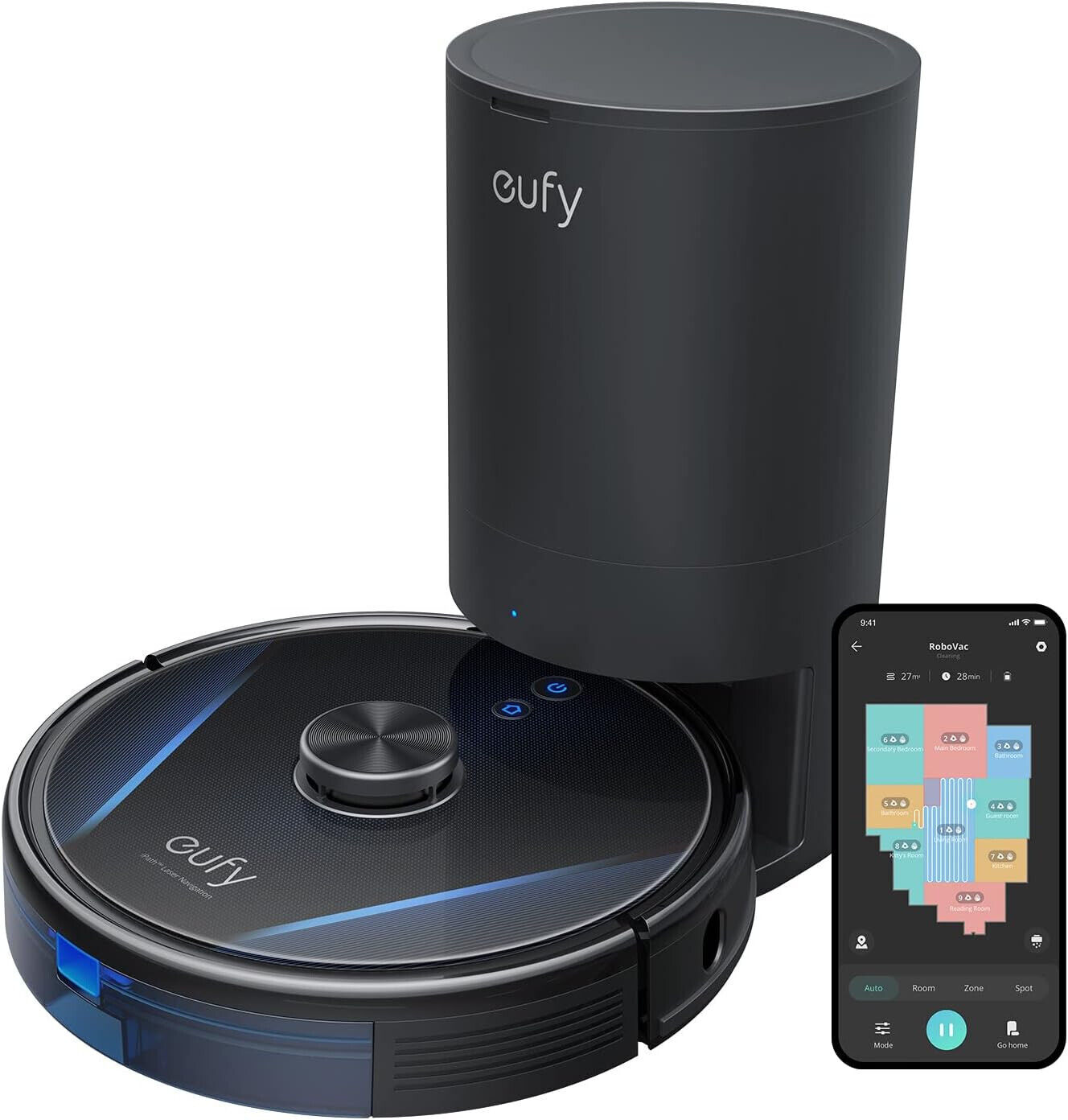Eufy RoboVac LR30 Hybrid+ Robot Aspirapolvere+Mocio, Autosvuotante, Capacità 60